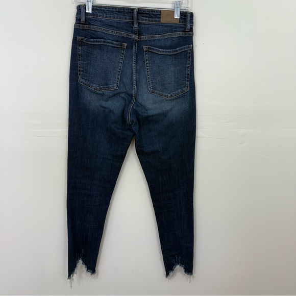 BKE Stella Skinny Dark Blue Ankle Jeans with Frayed Hem A11 - Picture 5 of 7